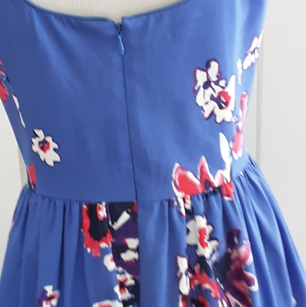 DONNA MOGAN Pin-Up Moonlit Garden Cotton Fit Flare Dress Sz 10 - Picture 6 of 10